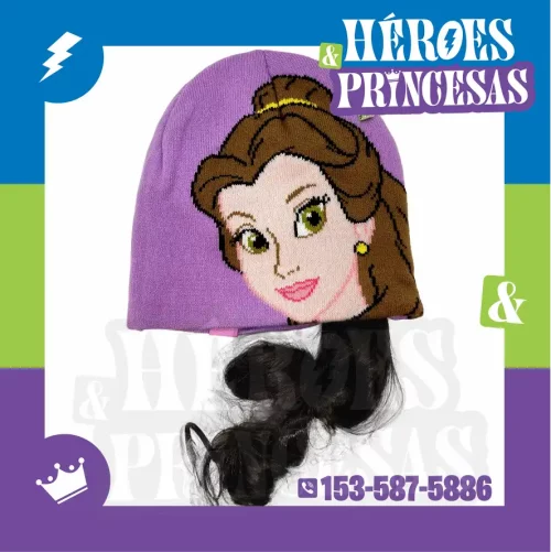 GORRO PRINCESA BELLA CON PELO