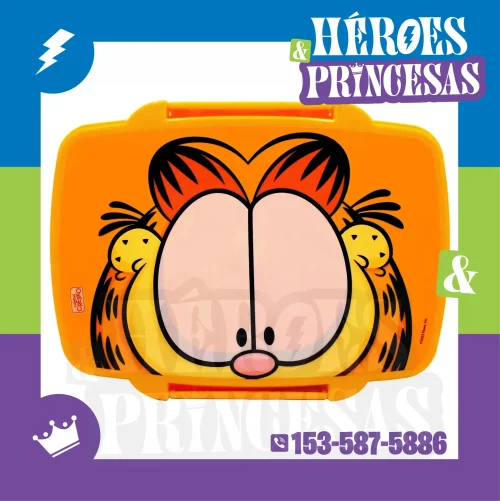 lunchbox_tupper_infantil_garfield_con_diseño_naranja_personaje_clásico_sobre_fondo_colorido_en_lanus_zona_sur_buenos_aires_argentina