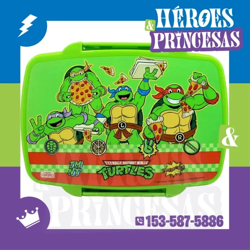 lunchbox_tupper_infantil_de_las_tortugas_ninja_con_diseño_verde_personajes_comiendo_pizza_en_lanus_zona_sur_buenos_aires_argentina