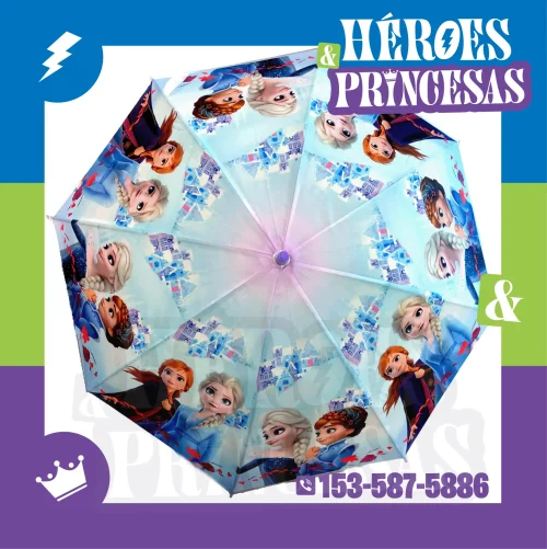 paraguas_infantil_frozen_con_diseño_celeste_ilustraciones_de_anna_y_elsa_castillos_y_copos_de_nieve_en_lanus_buenos_aires_argentina