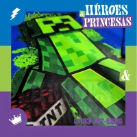 Remera infantil manga larga con diseño Creeper inspirada en Minecraft, marca micoco de Héroes y Princesas