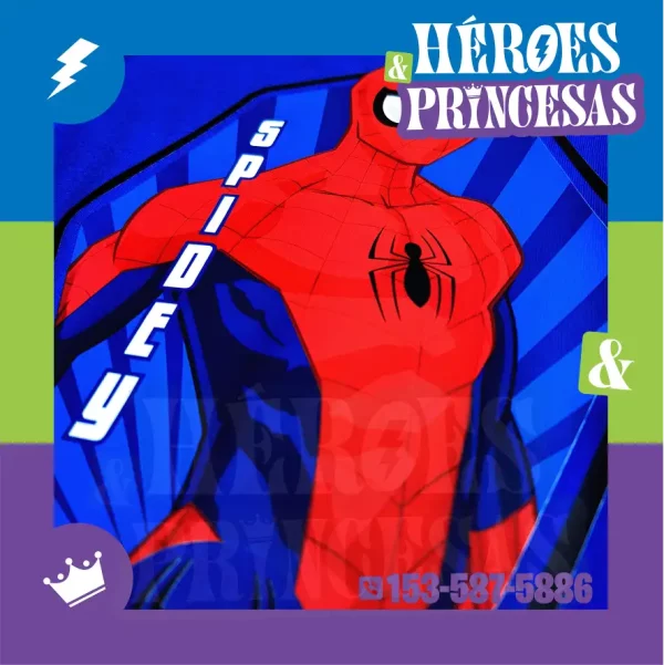 Remera infantil azul de mangas largas con diseño de Spidey, marca micoco de Héroes y Princesas Argentina