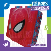 Tupper infantil 3D con diseño de Spiderman. Estilo urbano y tapa segura, ideal para almuerzos o meriendas.