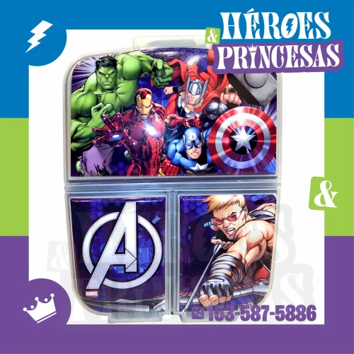 Tupper Avengers con divisiones - Viñetera escolar Marvel oficial - Héroes y Princesas Argentina