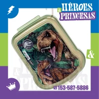 Lunchera infantil colgante con ilustración de dinosaurios y tapa hermética – Héroes y Princesas Lanús Argentina