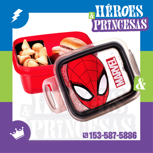 lunchera_spiderman_marvel_hermetica con diseño vibrante de Spiderman, ubicada en Lanús, zona sur Argentina
