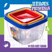 set_tuppers_paw_patrol_x3_hermeticos_140ml_270ml_470ml_heroes_y_princesas_lanus_argentina – set apilable PP BPA FREE en Lanús