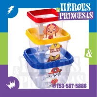 set_tuppers_paw_patrol_x3_hermeticos_140ml_270ml_470ml_heroes_y_princesas_lanus_argentina – set apilable PP BPA FREE en Lanús