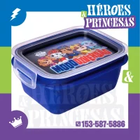 Tupper infantil Paw Patrol “Modo Diversión” cerrado, tapa ilustrada, hermético – Héroes y Princesas Lanús Argentina