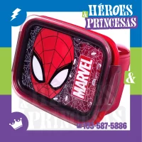 Tupper escolar hermético con diseño de Spiderman y logo Marvel – Ideal para chicos – Héroes y Princesas Lanús Argentina